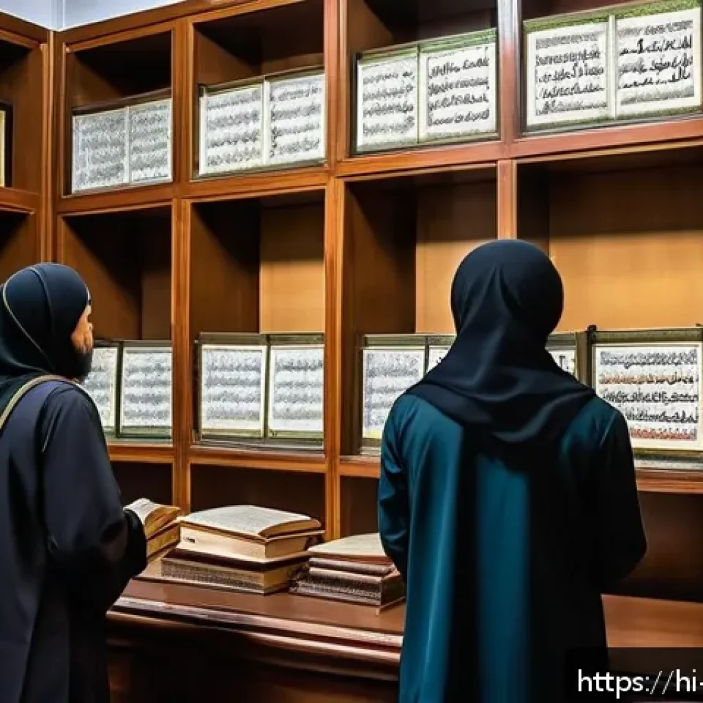 이슬람 율법 샤리아 - A detailed scene showing a traditional Islamic courtroom in a Muslim-majority country, with men and ...